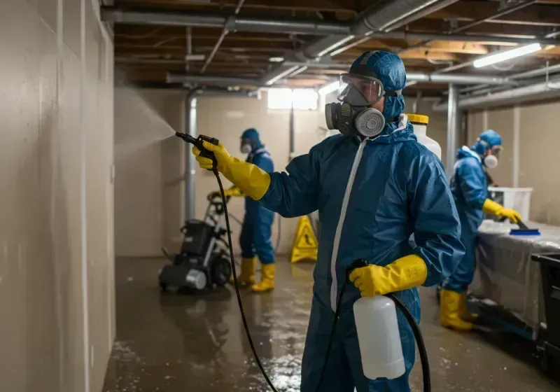 Basement Sanitization and Antimicrobial Treatment process in Robbinsville, NJ