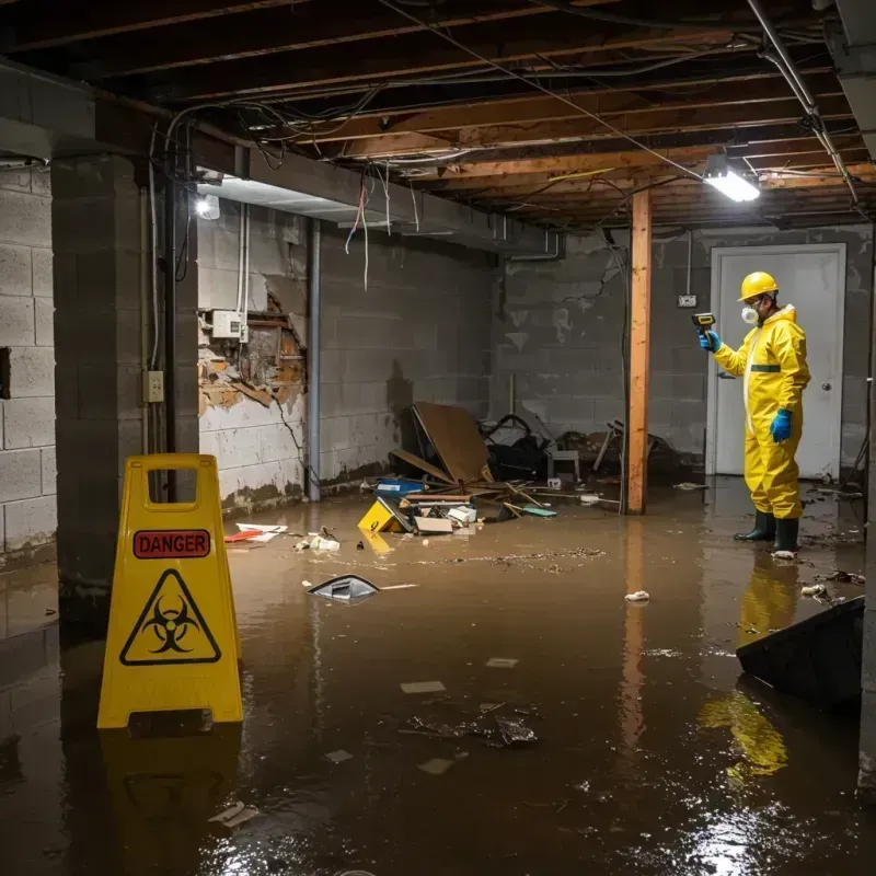 Flooded Basement Electrical Hazard in Robbinsville, NJ Property